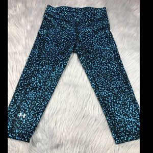 Under Armour Black Blue Capri Leggings Sz Small